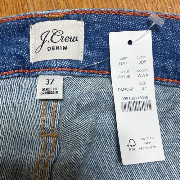 J. Crew vintage straight lightly distressed jeans with frayed hemline size 37 - Picture 7 of 8